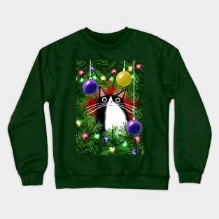 The Cat and the Christmas Tree Crewneck Sweatshirt